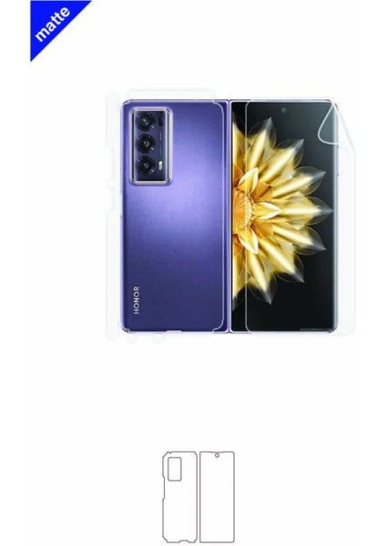 Honor Magic V2 Mat Arka ve Yan Kaplama Poliüretan Film