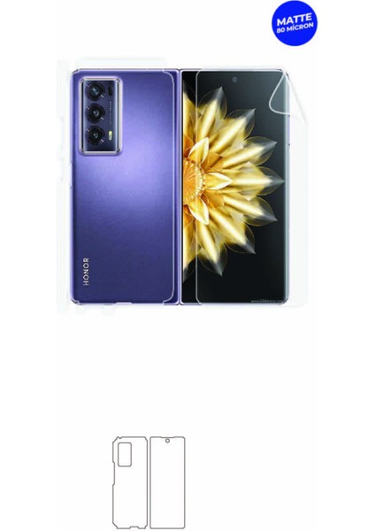 Honor Magic V2 Mat Arka ve Yan Kaplama Tam Kaplayan Hd Film