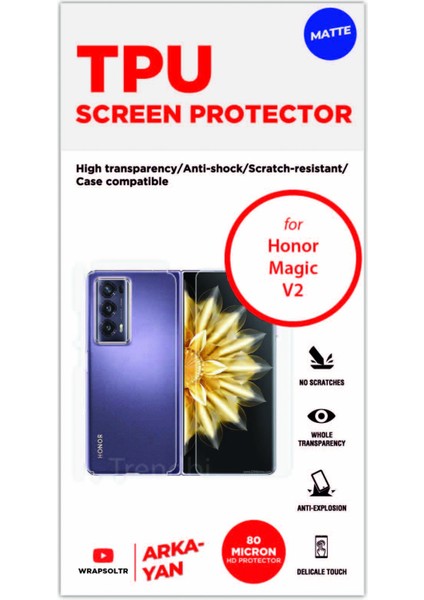 Honor Magic V2 Mat Arka ve Yan Kaplama Tam Kaplayan Hd Film fiyatları