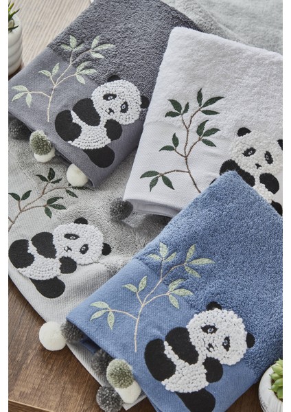 Pamuk Nakışlı ve Püsküllü 50X90cm 4'lü El Havlu Seti - Kod 8010