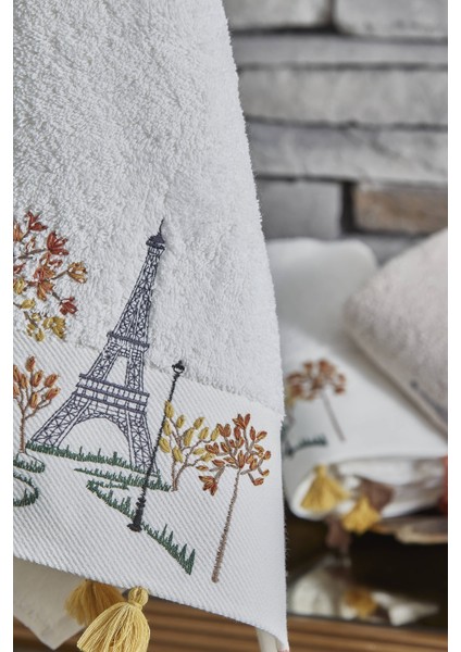 Pamuk Nakışlı ve Püsküllü 50X90cm 4'lü El Havlu Seti - Kod 8030 fiyatları