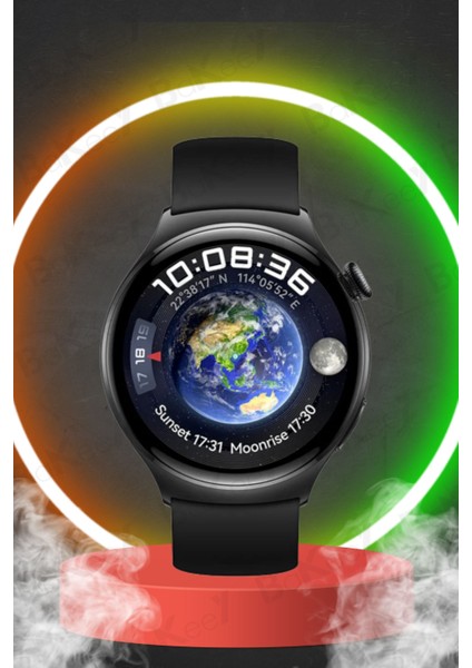 Watch 4 Curved Amoled Ekran Gps 3 Kordon Akıllı Saat Watch 8