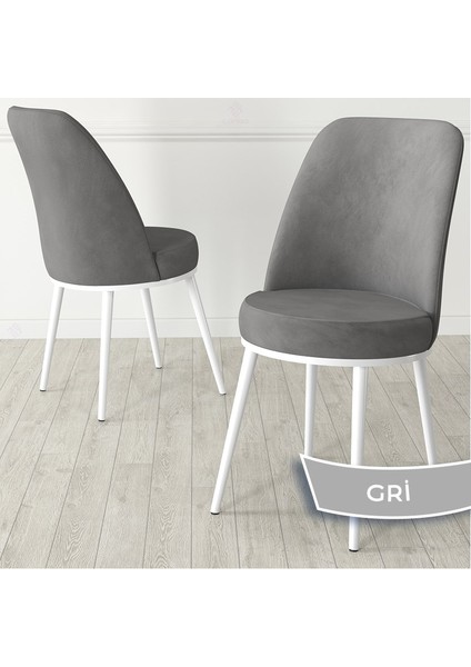 Concept Kea Serisi Yuvarlak Beyaz Mermer Desen Mutfak Masa Takımı ve 4 Babyface Sandalye modelleri