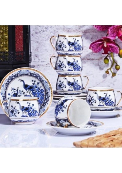 Gsa-54 Porselen 6'lı Tombul Fincan Takımı