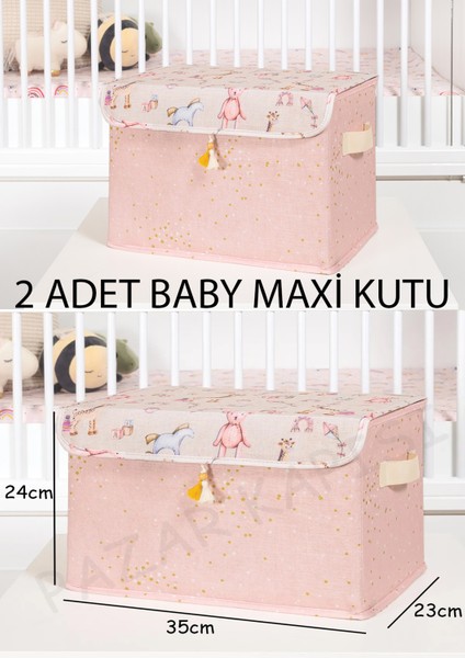 2 Adet Baby Çok Amaçlı Kapaklı Kutu Düzenleyici Maxi