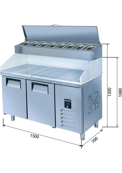 Make Up Buzdolabı - 2 Kapılı - Mermerli - Yüksek 150X70X130 cm