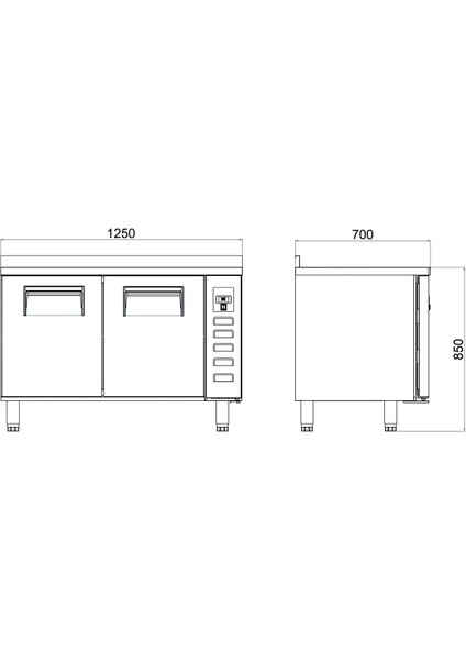 Tezgah Tip Slim Buzdolabı - 2 Kapılı - 125X70X85 cm modelleri