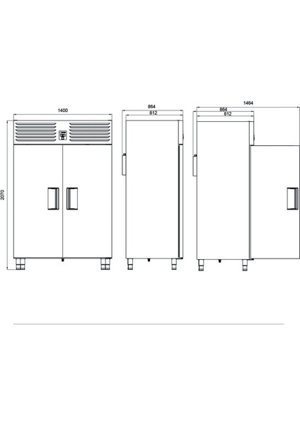 Dik Tip Dondurucu - 2 Kapılı - 140X87XX210 cm