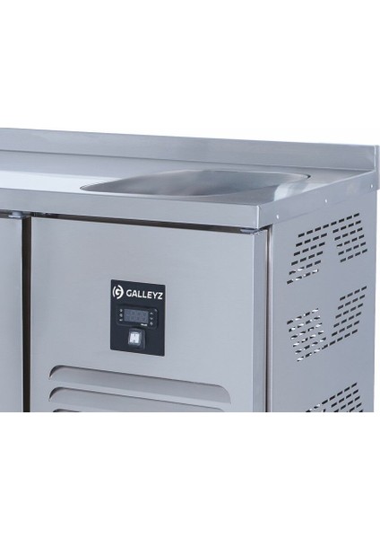 Tezgah Tip Buzdolabı - 4 Kapılı - Sağ Evye & Motor - 250X70X85 cm modelleri