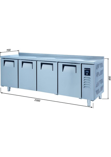 Tezgah Tip Slim Buzdolabı - 4 Kapılı - 230X70X85 cm