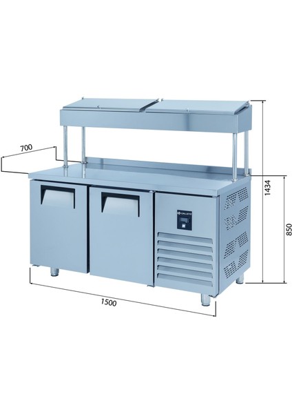 Make Up Buzdolabı - 2 Kapılı - Yüksek 150X70X85/143 cm
