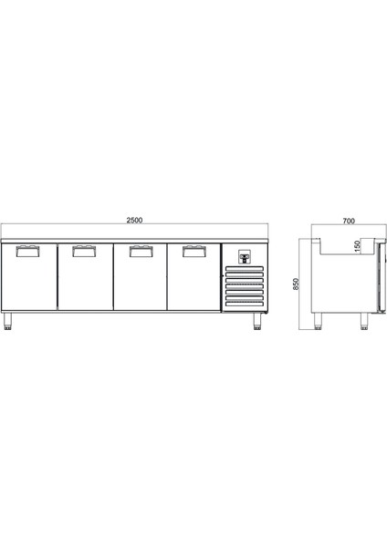 Servis Buzdolabı - 4 Kapılı - 230X70X85 cm fırsatları