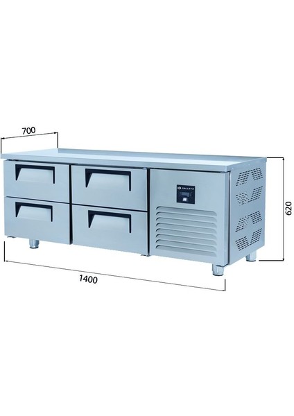 Pişirici Altı Buzdolabı - 4 Çekmeceli - 140X70X60 cm