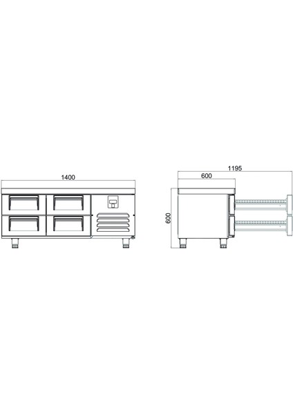 Pişirici Altı Buzdolabı - 4 Çekmeceli - 140X70X60 cm fırsatları