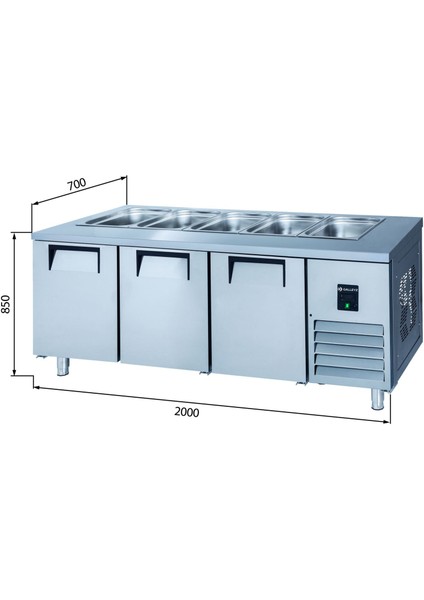 Servis Buzdolabı - 3 Kapılı - 200X70X85 cm