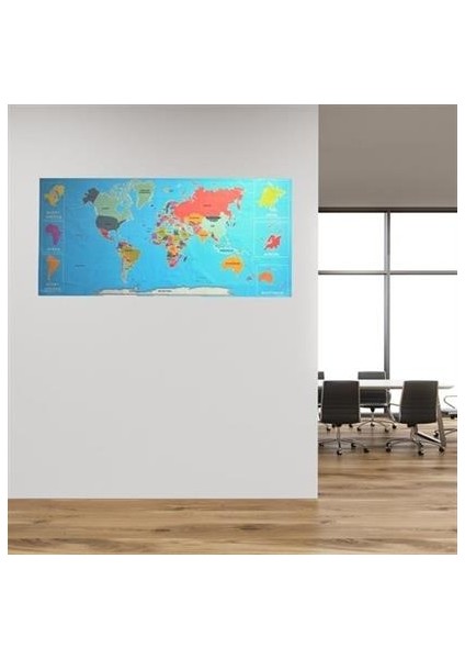 Renkli atlas Dünya haritası Manyetik Yapıştırıcı Gerektirmeyen Duvar Stickerı 118 cm * 56 cm