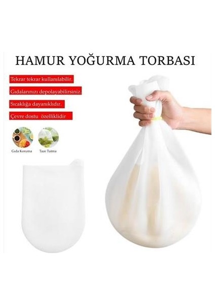 Orta Hamur Torbası Silikon Şeffaf Hamur Yoğurma Torbası