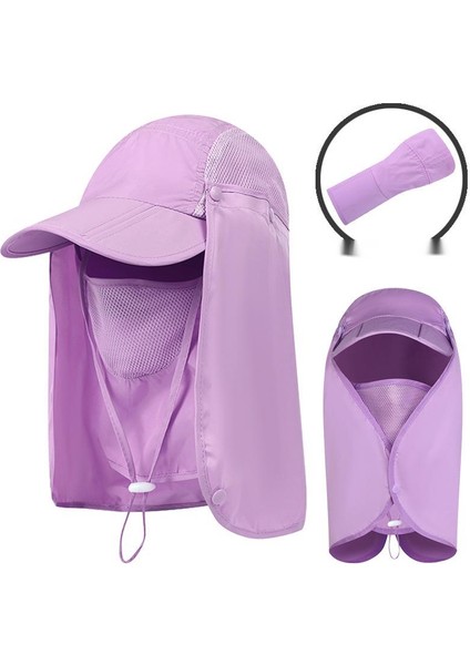 Anti-Ultraviyole Kadın Şapkası - Mor (Yurt Dışından)