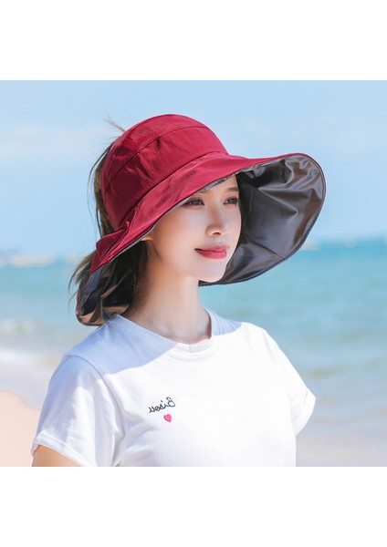 Anti-Ultraviyole Kadın Şapkası - Kırmızı (Yurt Dışından)