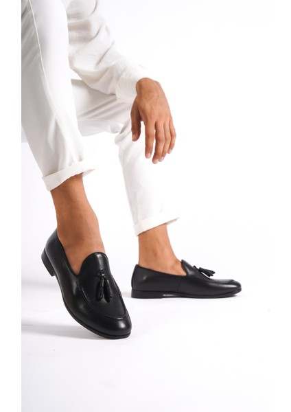 Hakiki Deri MBKRY102S Erkek Siyah Loafer