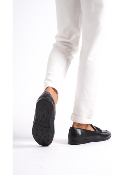 Hakiki Deri MBKRY102S Erkek Siyah Loafer fırsatları
