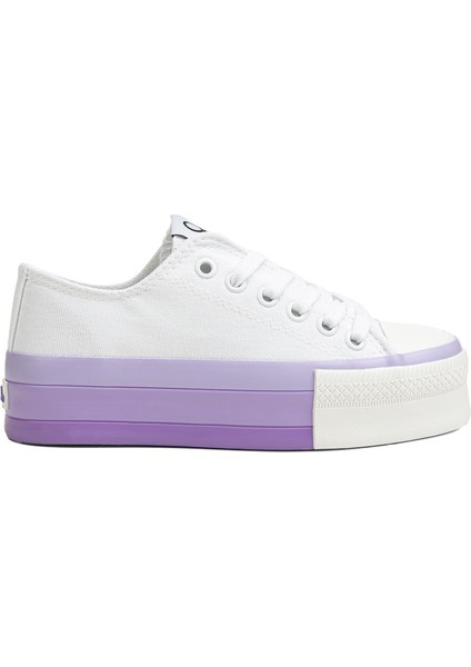 Benetton® | BN-30937 - 3114 Beyaz Lila - Kadın Spor Ayakkabı