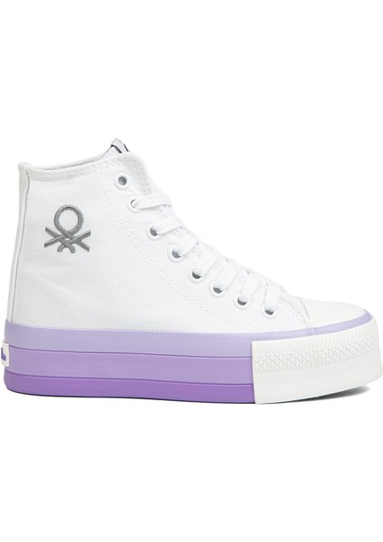 Benetton® | BN-30944 - 3114 Beyaz Lila - Kadın Spor Ayakkabı fiyatları