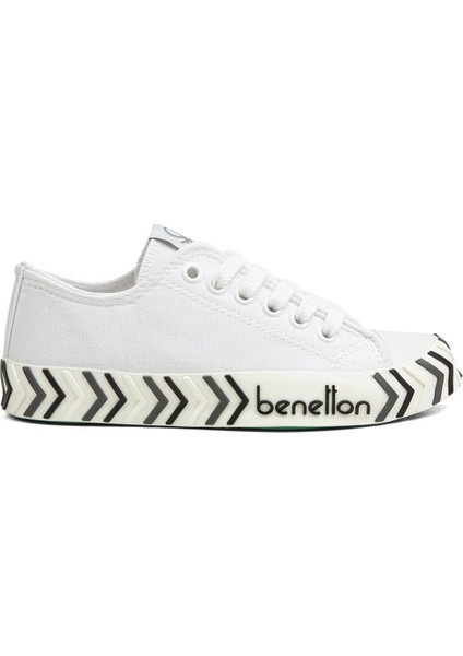 Benetton® | BN-90624-3374 Beyaz Siyah - Kadın Spor Ayakkabı