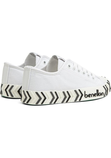Benetton® | BN-90624-3374 Beyaz Siyah - Kadın Spor Ayakkabı