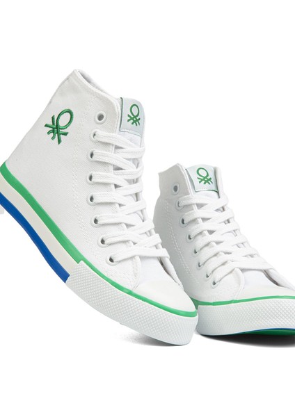 Benetton® | BN-90189 -Beyaz Yesil - Kadın Spor Ayakkabı modelleri