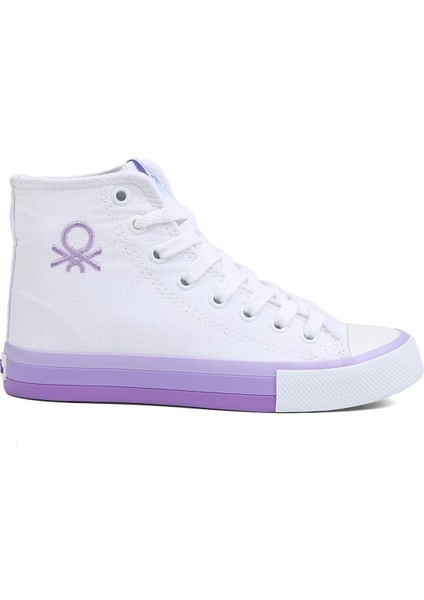 Benetton® | BN-90189 -Beyaz Lila - Kadın Spor Ayakkabı fiyatları