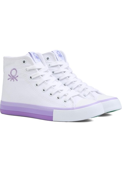 Benetton® | BN-90189 -Beyaz Lila - Kadın Spor Ayakkabı modelleri