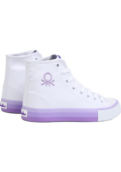 Benetton® | BN-90189 -Beyaz Lila - Kadın Spor Ayakkabı fırsatları