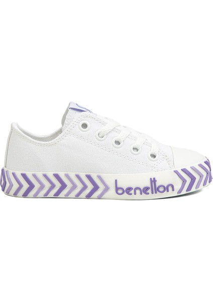 Benetton® | BN-90635-3409 Beyaz Lila - Çocuk Spor Ayakkabı