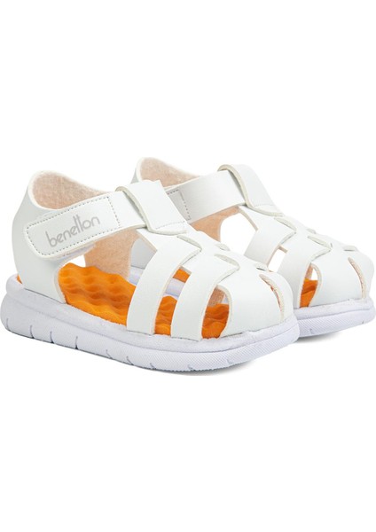 Benetton® | BN-1245- 3610 Beyaz Turuncu - Çocuk Sandalet fiyatları