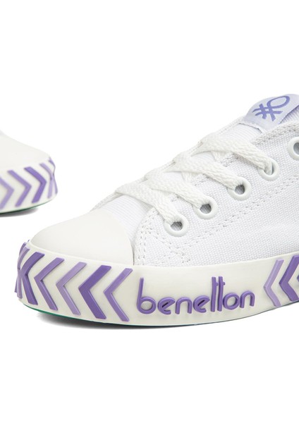Benetton® | BN-90635-3409 Beyaz Lila - Çocuk Spor Ayakkabı fırsatları