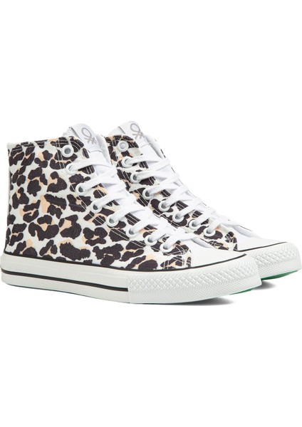 Benetton® | BN-90190 - Sari Leopar - Kadın Spor Ayakkabı