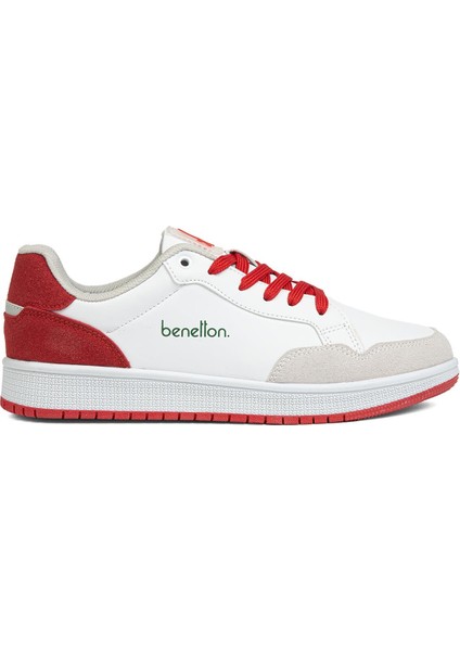Benetton® | BN-30869 - 3471 Beyaz Kırmızı - Erkek Spor Ayakkabı