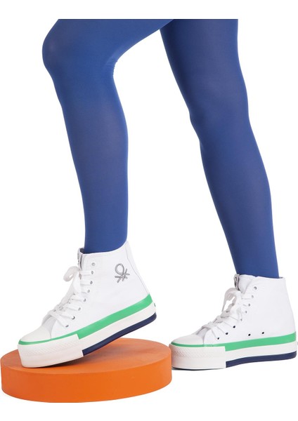 Benetton® | BN-30944 - 3114 Beyaz Yesil - Kadın Spor Ayakkabı