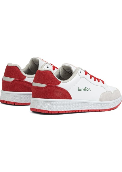 Benetton® | BN-30869 - 3471 Beyaz Kırmızı - Erkek Spor Ayakkabı