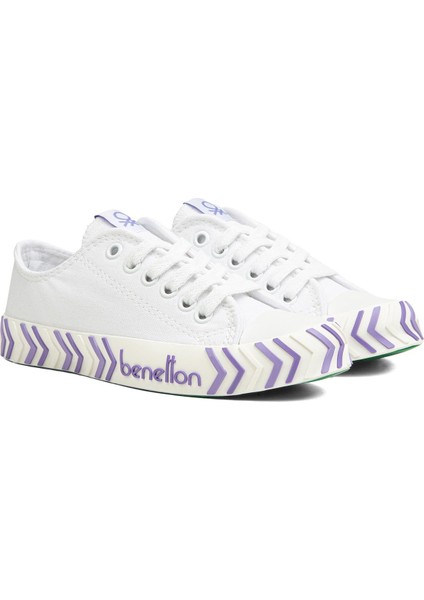 Benetton® | BN-90624-3374 Beyaz Lila - Kadın Spor Ayakkabı modelleri
