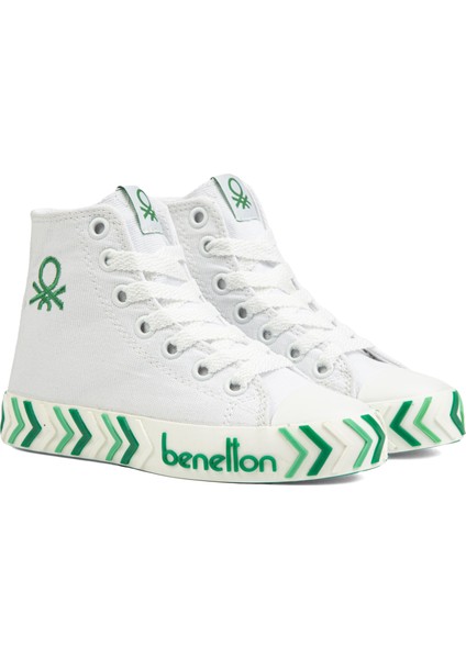 Benetton® | BN-90636- Beyaz Yesil - Çocuk Spor Ayakkabı