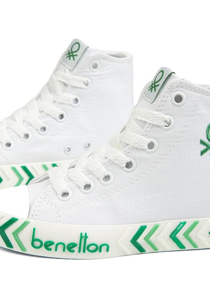 Benetton® | BN-90636- Beyaz Yesil - Çocuk Spor Ayakkabı fırsatları