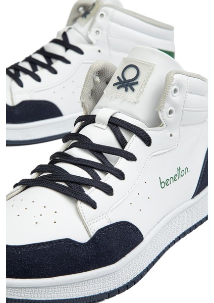 Benetton® | BN-30869 - 3471 Beyaz Lacivert - Erkek Spor Ayakkabı