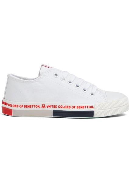 Benetton® | BN-70017 - 3374 Beyaz Kirmizi - Kadın Spor Ayakkabı