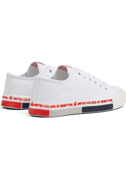 Benetton® | BN-70017 - 3374 Beyaz Kirmizi - Kadın Spor Ayakkabı