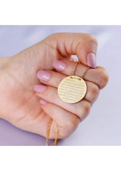 925 Ayar Gümüş Ayetel Kürsi Kolye