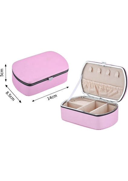 Takı Saklama Kutusu Pu Taşınabilir Mücevher Kutusu Yüzük Küpe Kolye Takı Saklama Kutusu 14*8.5*5 cm (Yurt Dışından)