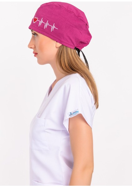 Vişne Kalp Ritimli Nakışlı Hastane Cerrahi Bone B170 modelleri