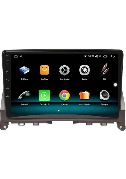 Mercedes C Class C200 Android 10 Multimedya Carplay 2gb Ram + 32GB HDD Navigasyon Ekran